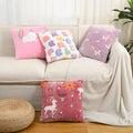 custom embroidered pillow flannel pillow case luminous Pink Cat Snowflake Deer Cartoon Letter Purple Butterfly pillow case cover