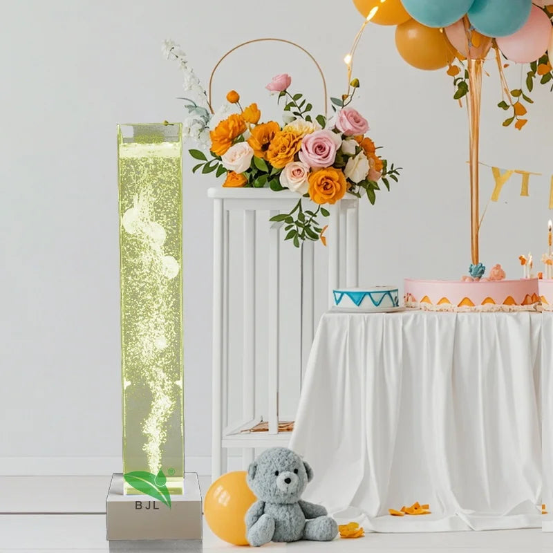 Home Wedding Party Decoration Color Changing Led Lighting Water Bubble Fountain Column Lamp Indoor Decor