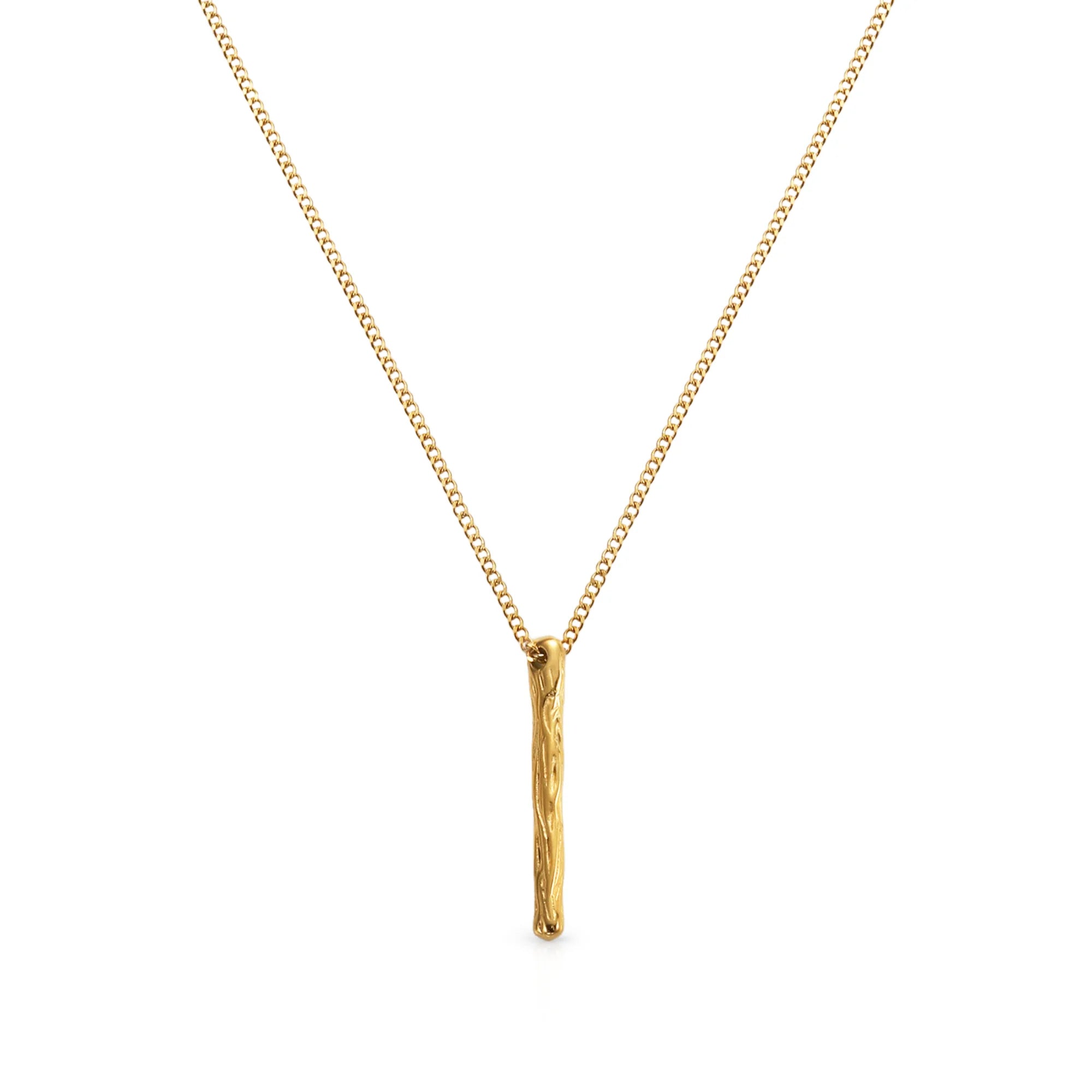 Chris April Trendy Design 316L Stainless Steel Pvd Gold Plated Minimalist Long Short Branches Pendant Chain Necklace