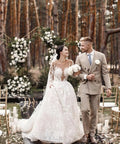 2025 Country Vintage Wedding Dresses Long Sleeves Sheer Neck Lace Appliqued Bridal Gowns Buttons Back Vestido De Novia