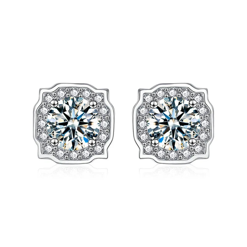 High Quality 5mm Moissanite Stud Earrings 925 Sterling Silver Hot Wholesale for Women Perfect Christmas Gift
