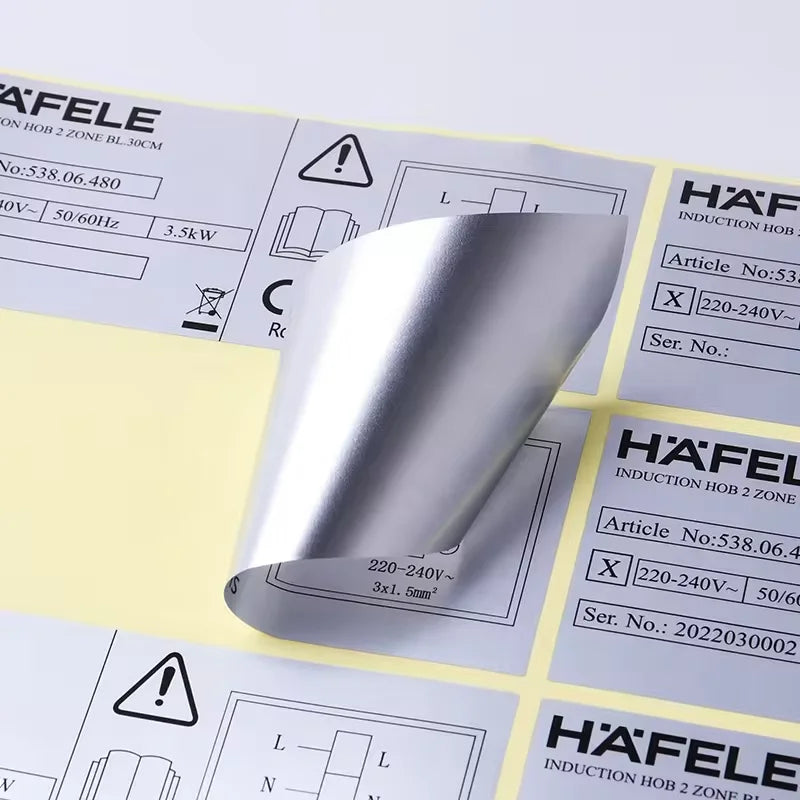 Silver High Temperature Resistance Label/heat Resistant Sticker/custom Heat Resistant Sticker