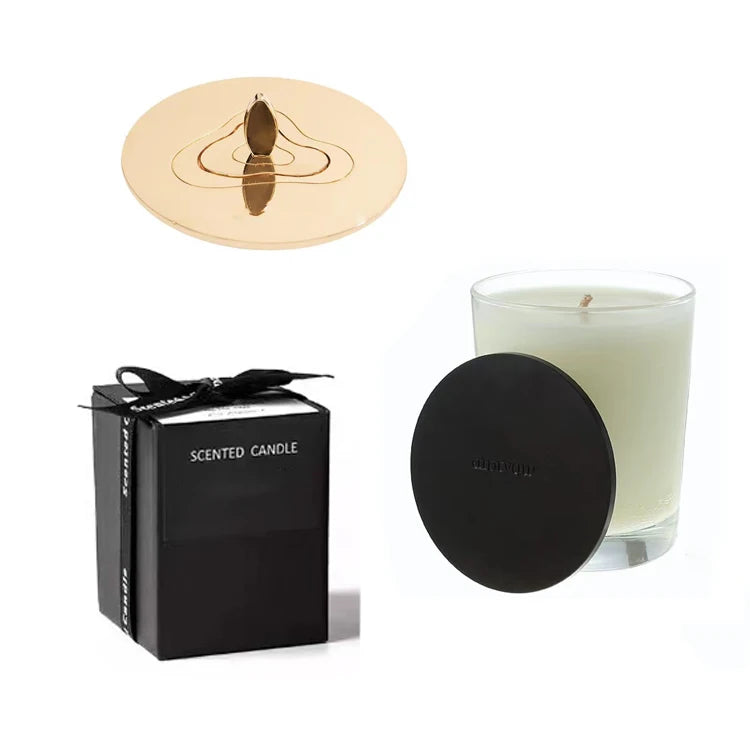 Custom Gold Metal Logo Candle Lids Smart Jar Lids with Boxes