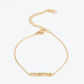 Fenny 18K PVD Gold Plated No Fade Dainty Letter Mama Pendant O-chain Bracelet Trend for Women Stainless Steel Jewelry Wholesale