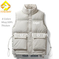 Fengway Custom Plus Size Men's Waistcoat Thick Warm Turtleneck Puffer Vest Waterproof Winter Sleeveless Down Coat