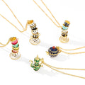 New Hot Blue Teapot Necklace Set Can Open Tea Pot Cup Necklace Elegant Enamel Teapot Necklace Charm Creative Jewelry Women Gift