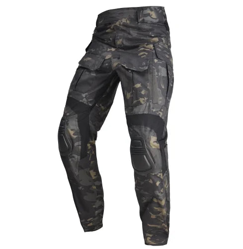 Camouflage Quick Dry Mid Waist Heavyweight Cargo Pants Men Tactical Sports Camping Tourism Hiking Trekking Work Pants