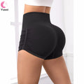 Women's High Waist Ribbed Seamless Workout Athletic Leggings Scrunch Butt Lift Yoga Shorts with Solid Pattern Style