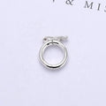 9mm 925 Sterling Silver Round Outward Opening Safety Catch Jewelry Safety Lock for Bracelet and Necklace Thickness 2mm