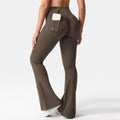 2026 OEM Women High Waist Workout Compression Leggings Dance Exercise Yoga High Waist Gym Flare Pocket Pants