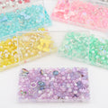 Zhubi 510 Pcs/set Assorted Glass Kit Fantasy Color Sublimation Crystal Butterfly Round Beads for DIY Jewelry Making Bracelets MegaBDM