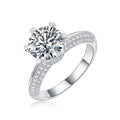 S925 Sterling Silver Moissanite Ring Women's Fashion Classic 6 Paw Luxury Wedding Ring Jewelry