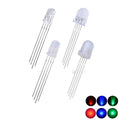 Czinelight High Quality 4 Pins Rgb Full Color Multicolor 4 Feet Round Water Clear Milky Lens 5mm 8mm 10mm Rgb Rainbow Led Diode