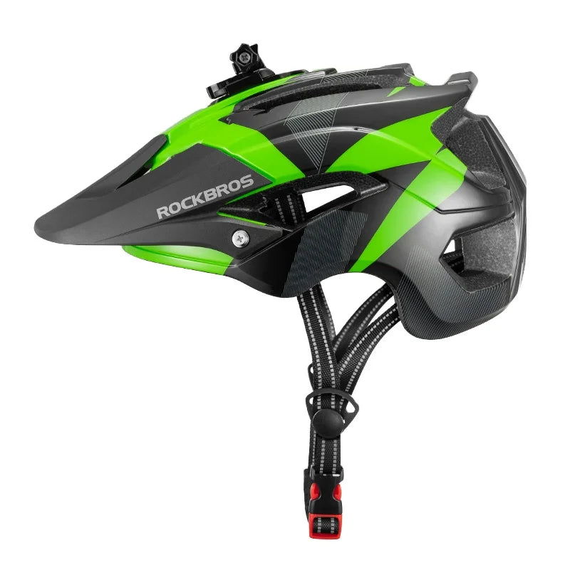 ROCKBROS Bicycle Adult Light Helmet with Rear Lights Headlight Camera Bracket Mtb Visor Helmet Bicycle Helmet