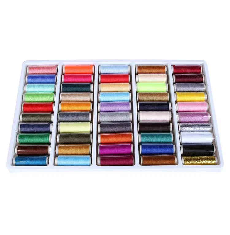 Mixed Colors 100% Polyester Yarn Sewing Thread Roll Machine Hand Embroidery 200 Yard Each Spool for Home Sewing Kit.