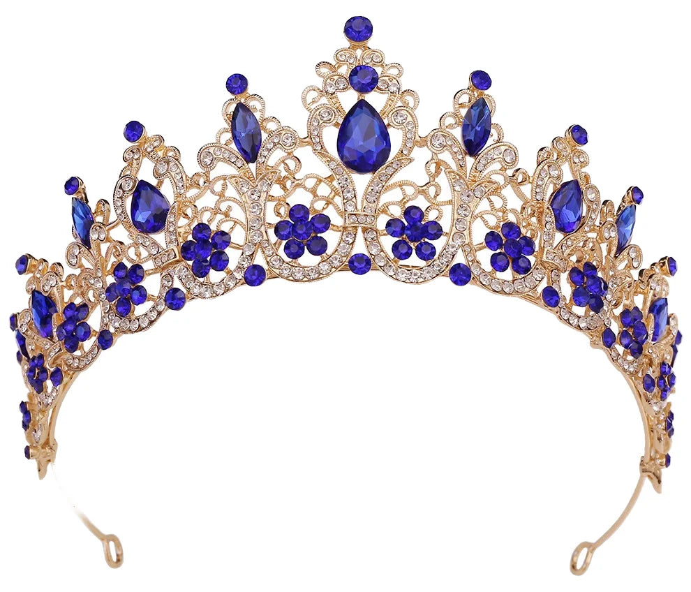 Wholesale Gold Alloy Rhinestone Hair Accessories Crystal Headpiece Tiara Crown for Girls Children's Weddings Bridal Events