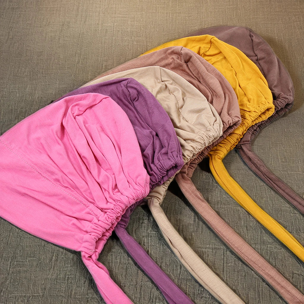 Hot Islamic Muslim Newest Design High Quantity Modal Jersey Stretch Lined Satin Tie Back Underscarf Hijab Inner Caps