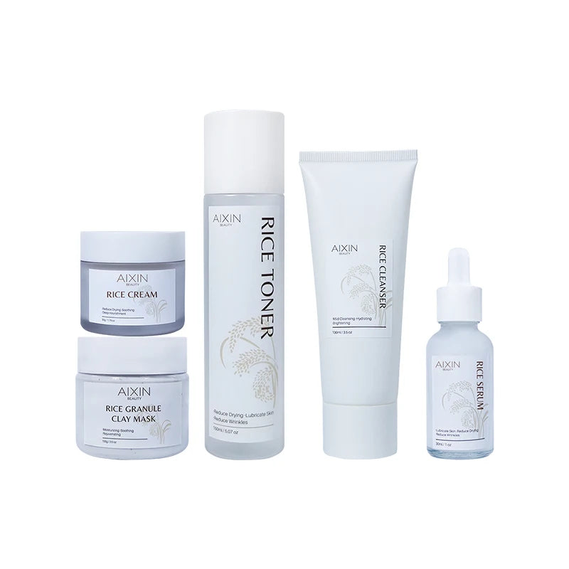 Private Label Skincare Sets Rice Moisturizing Toner for Deep Hydration With Rice Extracts Whitening Rice Skin Care Sets