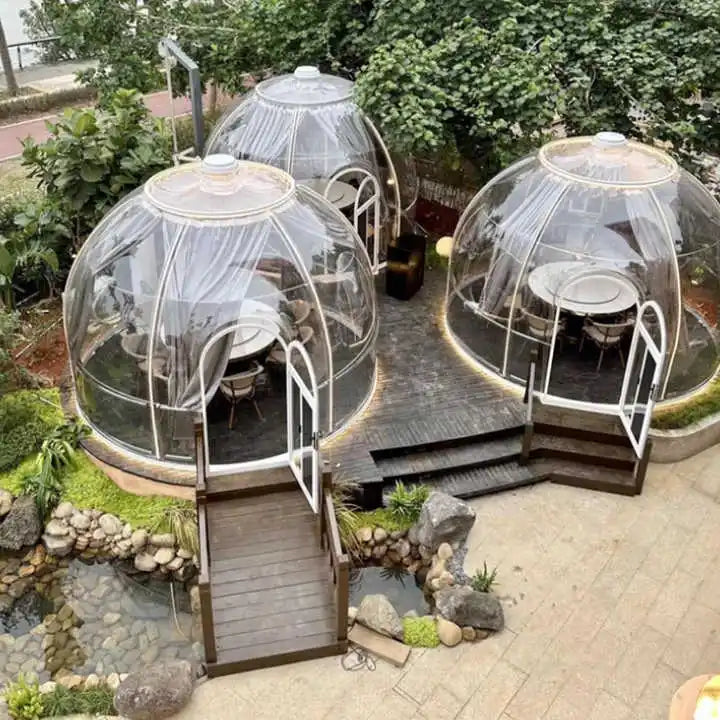 Full House Clear Outdoor Prefab Polycarbonate Tent Full House Protection with Temperature Resistance for Trade Show Dome House
