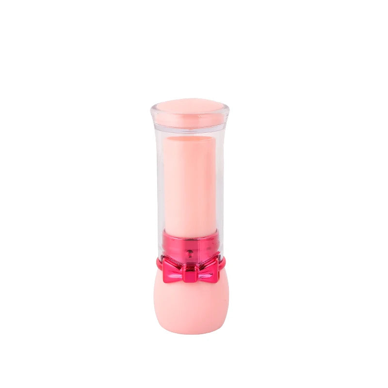 Korean Style Cute Pink Refillable Hot Stamping Private Label Luxury Lip Balm Cosmetic Lipstick Tube Container ABS/AS Material