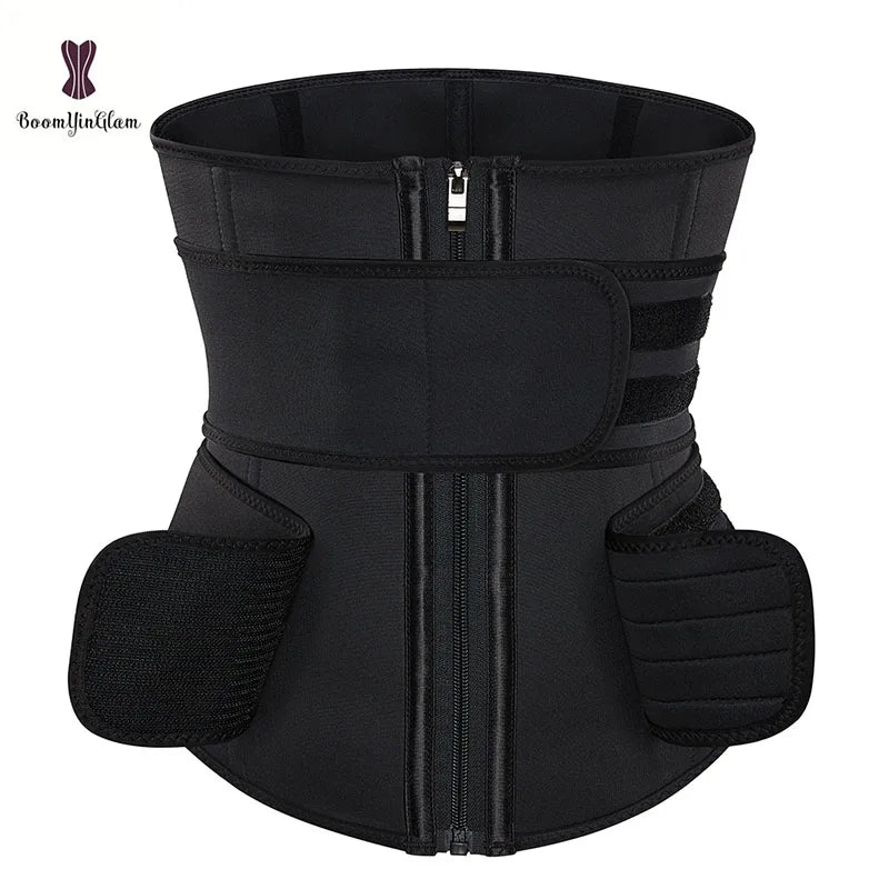 Waist Trainer 9 Steel Bones Firm Control Plus Size Breathable Slimming Shaper for Women Black