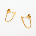 New Trendy Earring 18K Gold Plated Chain Tassel Drop Earrings for Women Stainless Steel Earrings Wholesale