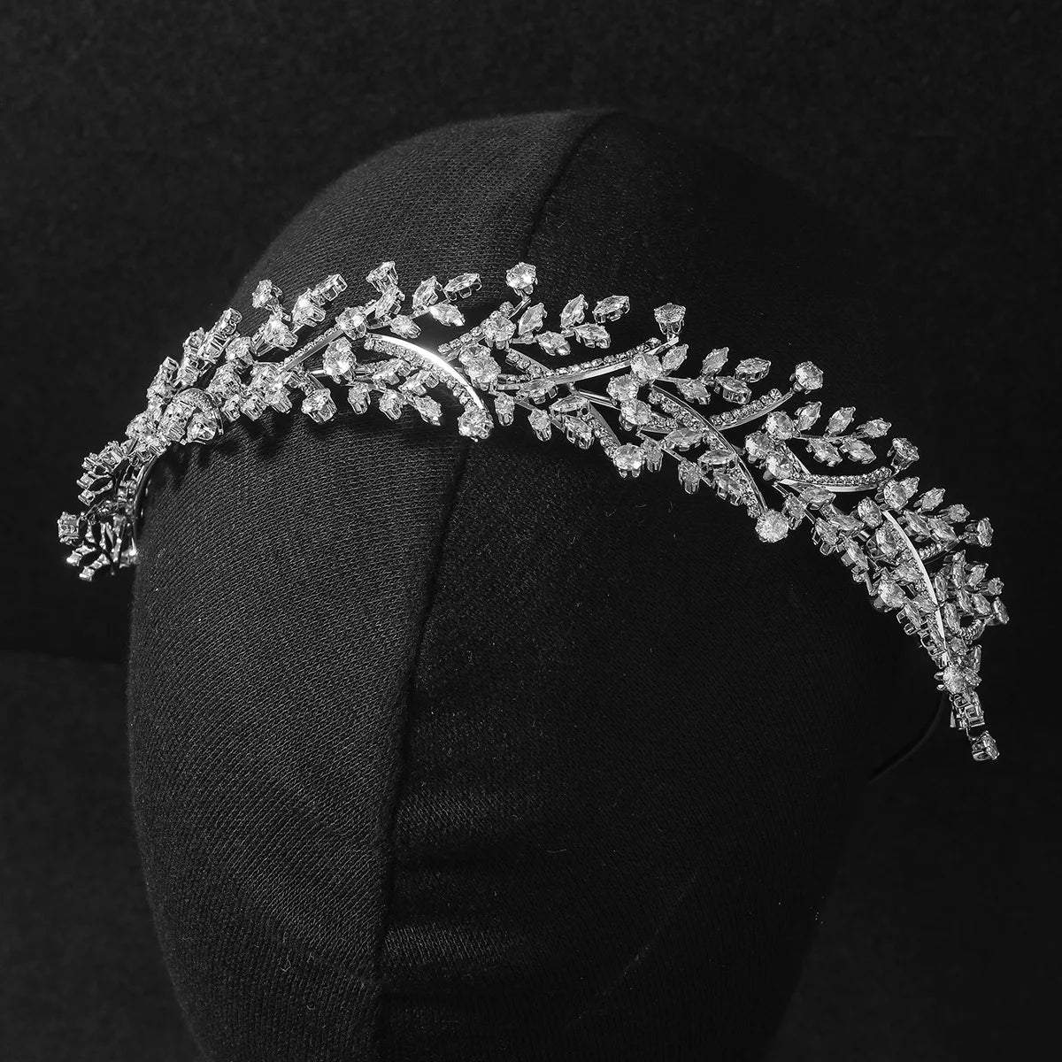 SLBRIDAL Luxury Sparkling Full Cubic Zircon Bridal Tiara Headband Wedding Crown Pageant CZ Hair Accessories Women HairJewelry