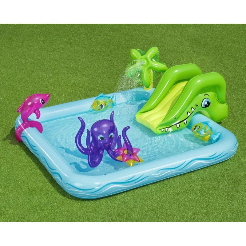 Bestway 53052E Inflatable Kids Water Play Center and Fantastic Aquarium Pool