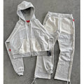 Custom High Quality Winter Two Piece Baggy Sweatpants and Hoodie Set Men  Heavyweight Oversized Zip up Hoodie Men Tracksuits