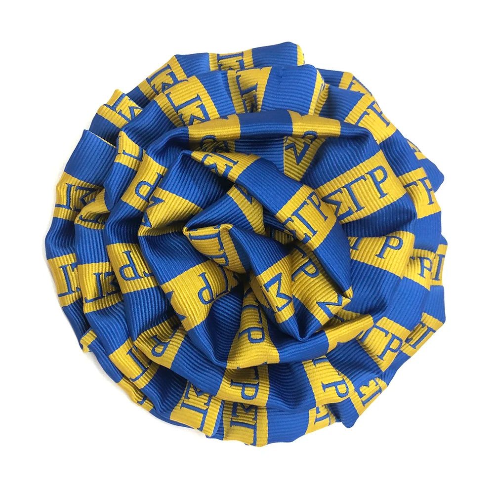 Fashion Souvenir Gift Sorority Flower Lapel Pin Corsages Gold Royal Blue Striped Cheap Polyester Women Sigma Gamma Rho Brooch