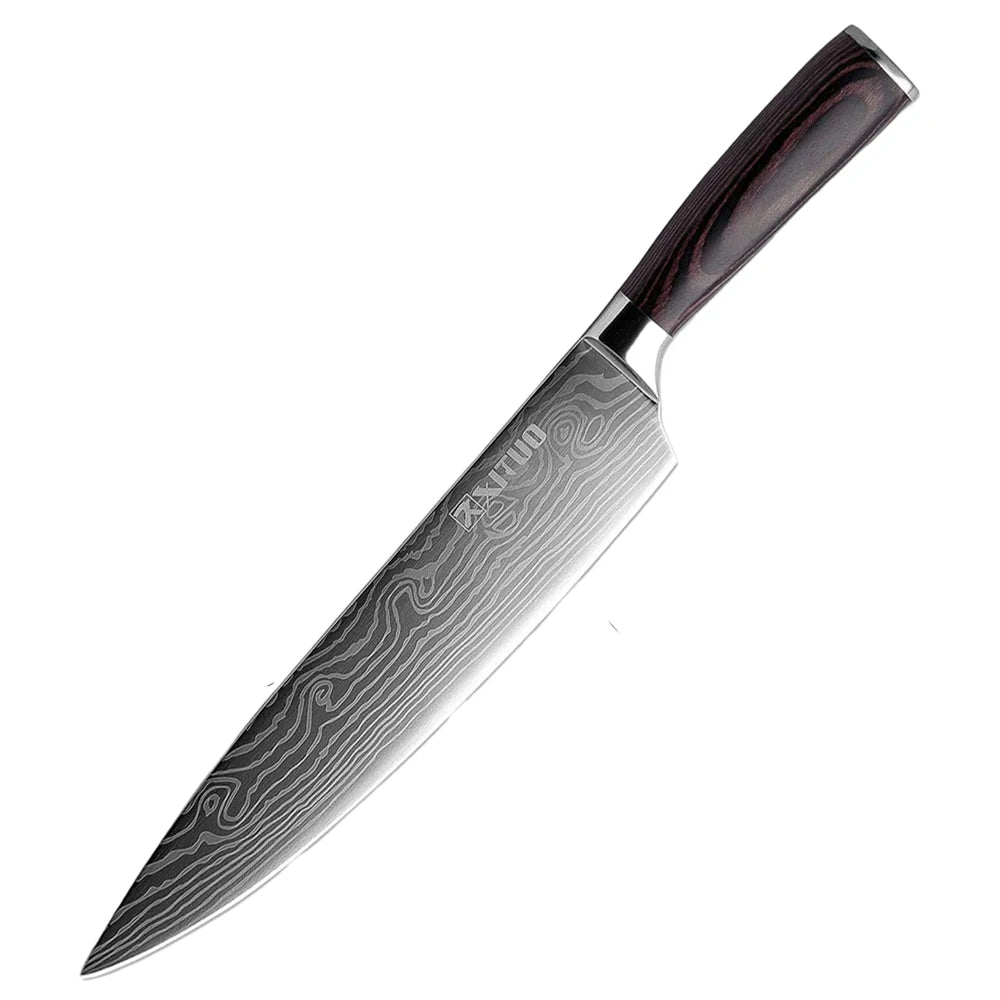 XITUO Professional Kitchen Knife Set High Carbon Stainless Steel Chef's Knife Sharp Blade Utility Cooking Slicing Knife