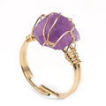 Wholesale Handmade Adjustable Ring Irregular Crystal Ring Souvenir Wedding Favors Raw Stone Crystal Ring