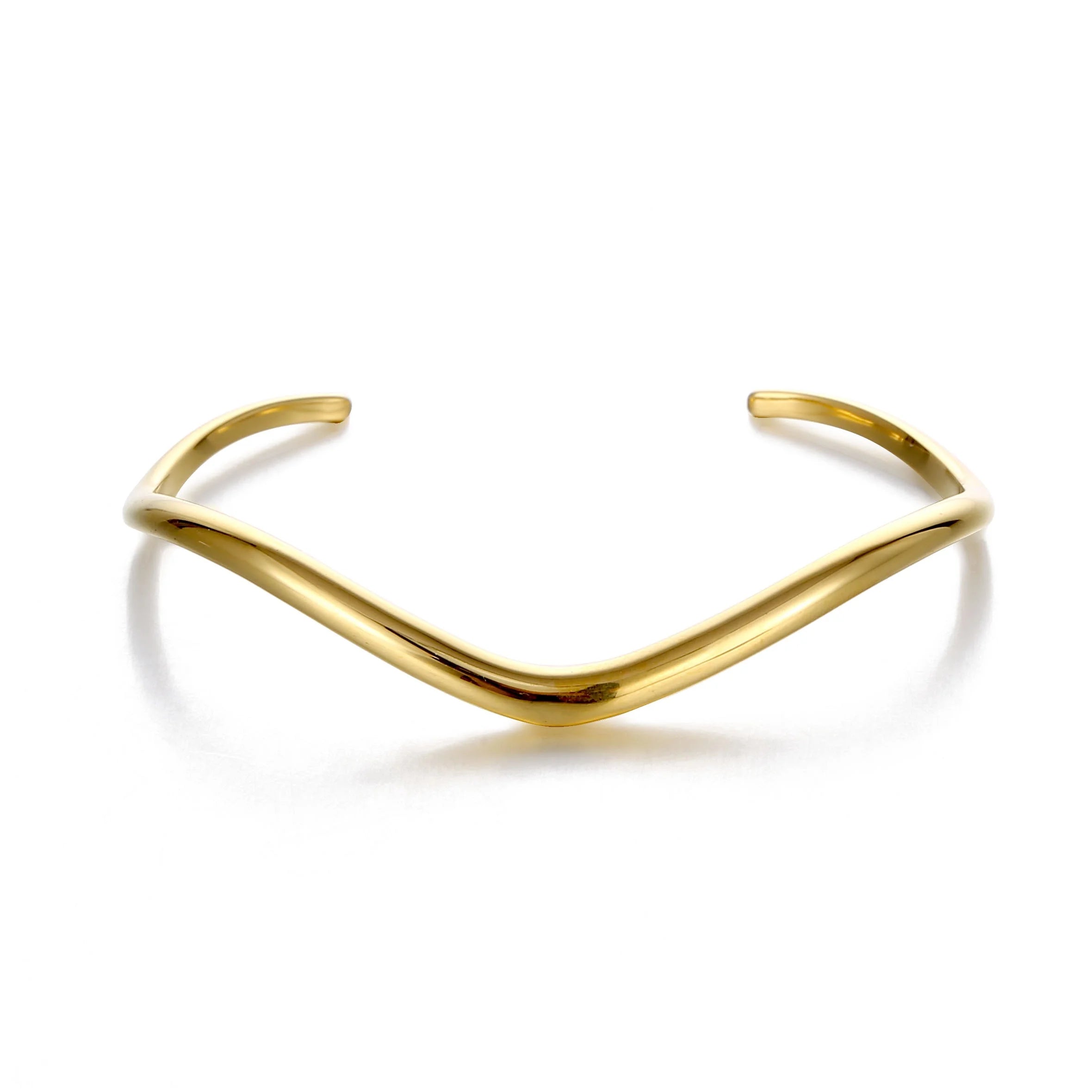 Minimalist 18k Gold Plated Product Stainless Steel for Women Yellow European Style Bangle Colored Simple Cuff Bracelet