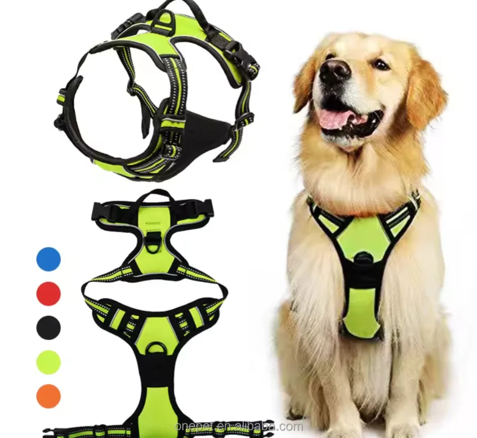 Pet Harness Reflective No Pull Adjustable Easy Control Dog Harness Medium Large Heavy Duty Dog Harness