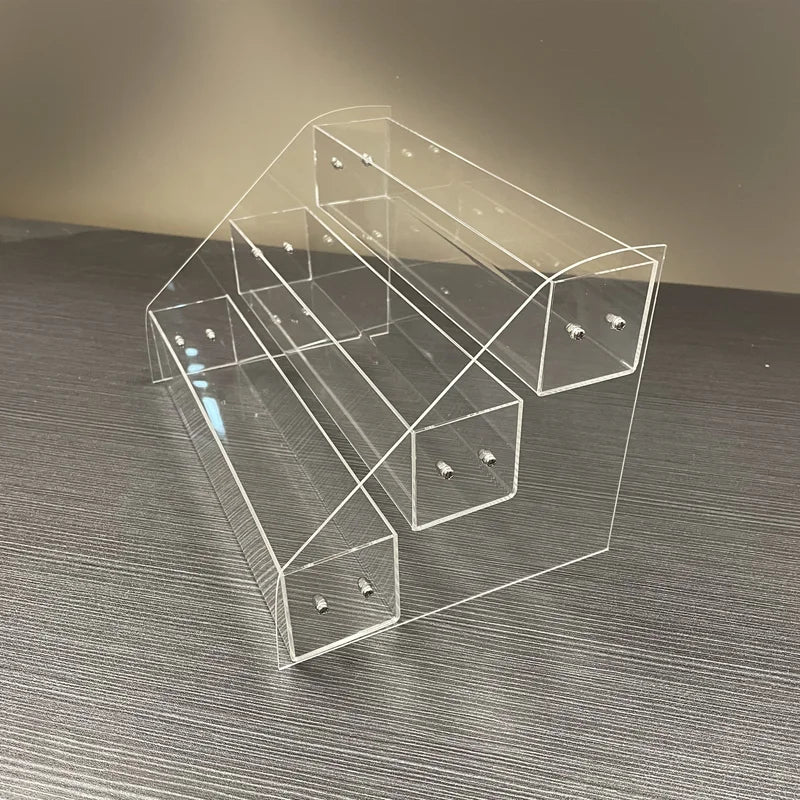 3 Tier Clear Acrylic Display Shelf Acrylic Riser Display Stand for Nail Polish Cosmetics