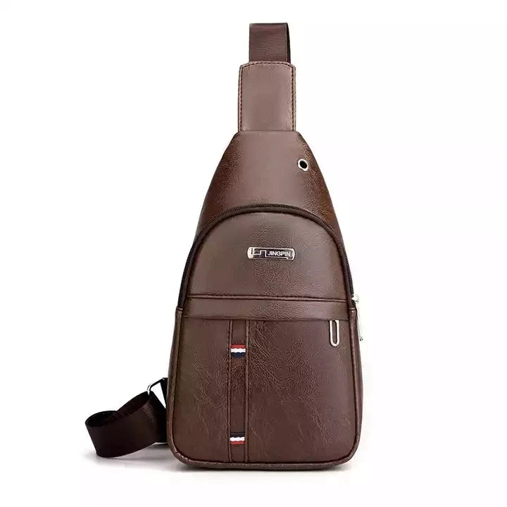 Mens Anti-theft Waist Bags Fanny Pack USB Charging PU Leather Chest Bag Travel Portable Messenger Bags