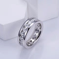 Fashion Fine Jewelry MSR-1387 18K White Gold Eternity Ring Round Cut Lab Grown Diamond Ring for Wedding