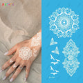 Custom White Temporary Wedding Henna Tattoo Sticker New Style Water Transfer Paper Design 15 Days Durability