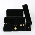 Wholesale Luxury Custom Logo Flannel Velvet Gift Bangle Black Bracelet Jewellery Necklace Ring Earring Jewelry Packaging Box for