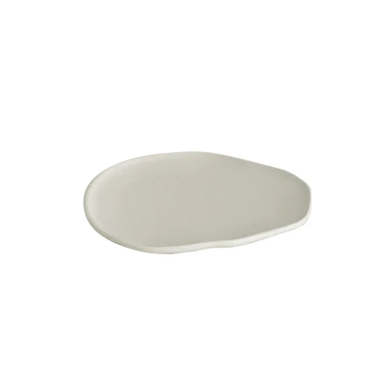 Ins French Breakfast Irregular Ceramic Plate Jewelry Storage Tray  Photo Props