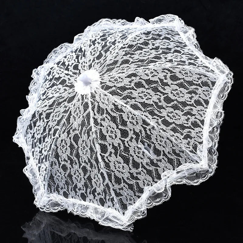 Lace Floral Wedding Umbrella Photography Dance Props Sun Protection Parasol Handmade Art Craft Decoration Umbrella