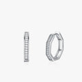 Ailmay Real 925 Sterling Silver Fashion Luxury Hexagon Dazzling CZ Hoop Earrings for Women Wedding Party Accessories Jewelry