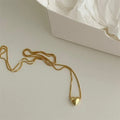 Minimalist Design Box Chain 18k Gold 925 Sterling Silver Heart Pendant Necklace Gift for Her