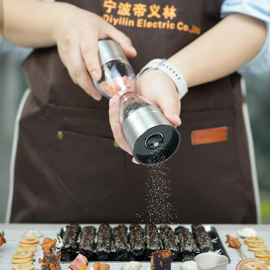 Factory Sale Stainless Steel Manual Salt and Pepper Mill 2 in 1