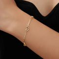Fine Jewelry 925 Sterling Silver Bracelet for Women Love Heart Paperclip Chain Bracelet Hand Jewelry  Accessories Bracelet