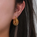 Special Design Stainless Steel Hollow Out Earrings 18K Gold Plated Jewelry Twisted Hoop Earrings for Women