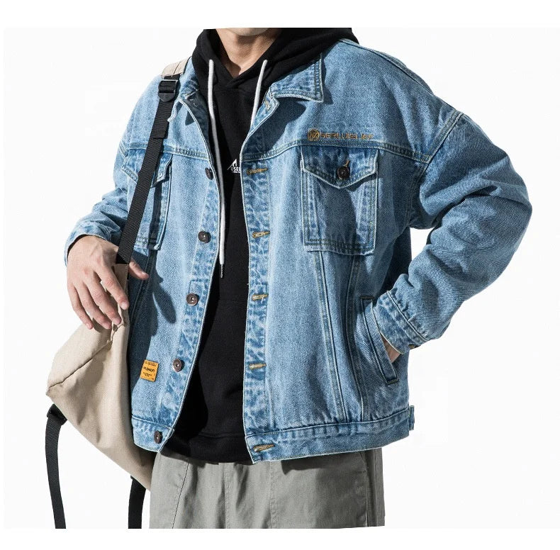 2025 Wholesale Quality Blue Jean Jackets Plain Color Boys Jacket Casual Style Denim Jacket Men