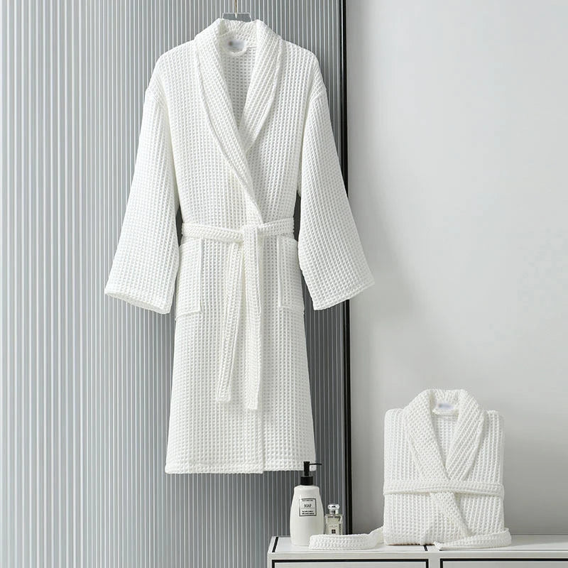 Wholesale Supply Custom Logo Breathable Light Material 100% Cotton 5 Star White Spa Hotel Bathrobes for Adult