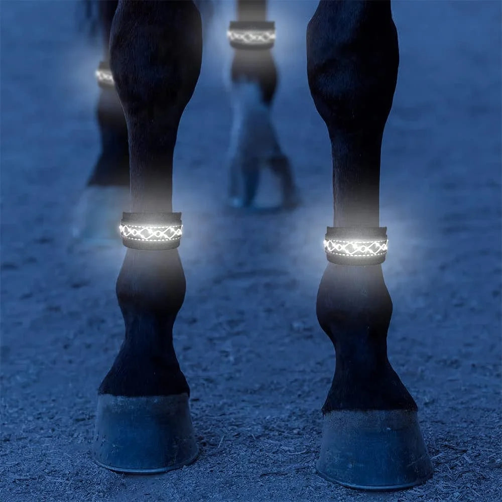 LINLI High Visibility and Safety for Horse Rider at Night LED Horse Boots Light up Horse Tack for Horseback Riding and Parade