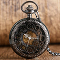 Vintage Mechanical Pocket Watch Gear Wheel Half Hunter Pendant Clock Roman Numerals Retro Watch Hand Winding Reloj De Bolsillo